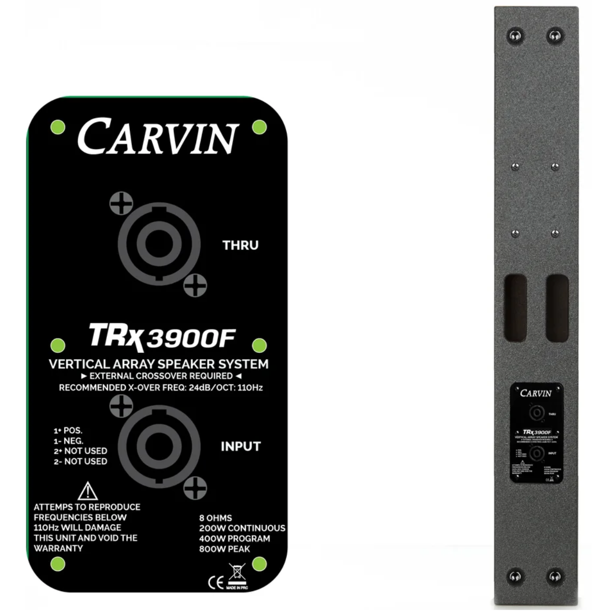 Carvin Audio TRx3900F | Dual 9x3.5in Drivers - 129dB | Passive Column Array Pair with Fly Points