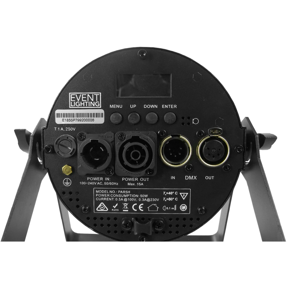 Event Lighting PAR5H | 5x12W RGBWA+UV LED Par | Pro Fixture with True1 & 5-Pin DMX