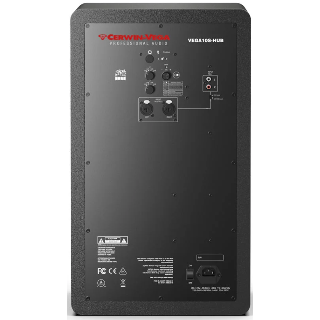 Cerwin Vega VEGA10SB-PR | 10in 3-Way Studio Monitor Pair with DSP | Bluetooth, SKAA & SKAA Pro Wireless Audio