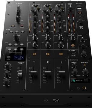 AlphaTheta DJM-V5 | 3-Channel Mixer with 4-Band EQ & Send FX | 96kHz DSP in Compact Form