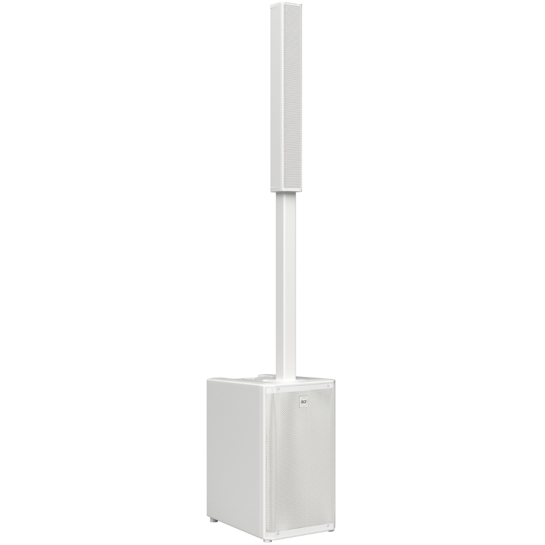 RCF EVOX J9W | 12in Subwoofer - 130dB Max SPL | White Portable 3-Way Column PA System