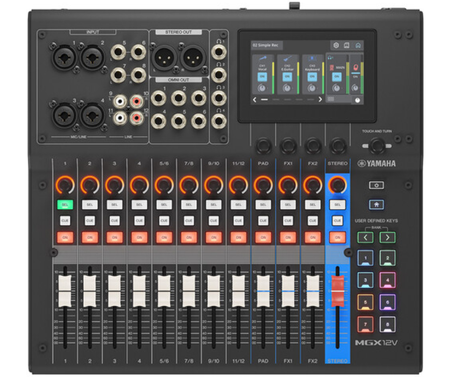 Yamaha MGX12V B | 18-Channel Digital Mixer with 4K HDMI Capture, Bluetooth & FX | USB Audio Interface – Black