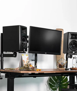 Wavebone Speaker Stand | Clamp On Desktop Monitor Stand | 360 Degree Adjustable Positioning