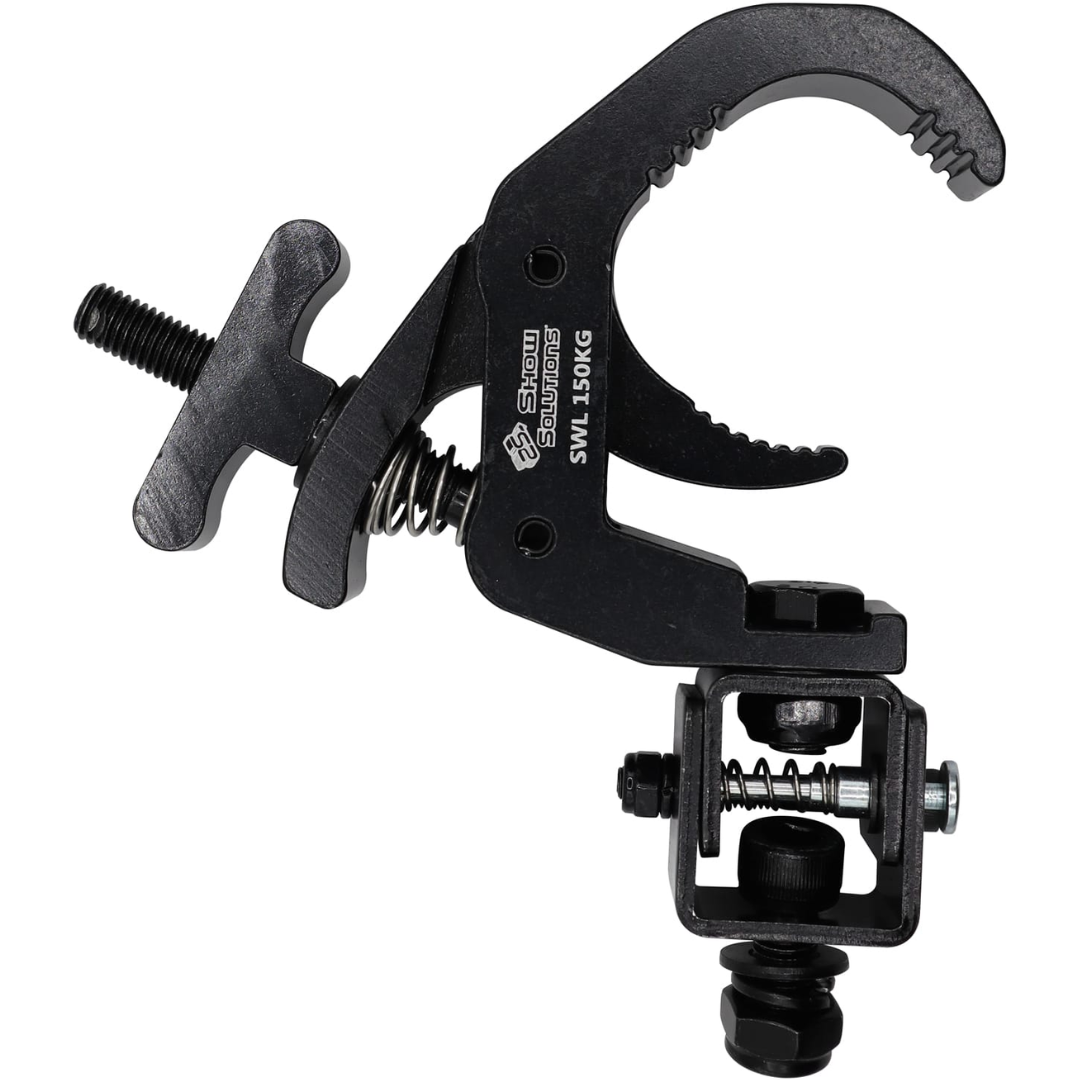 Odyssey LACQL30F360B | 2" Black Aluminum Clamp with M10 HEX Bolt, 330lb Load Capacity