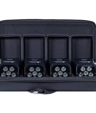 ColorKey MobilePar Pro Hex 6 4-Pack | Wireless Battery Uplights with Case | RGBAW-UV 6x12W LEDs