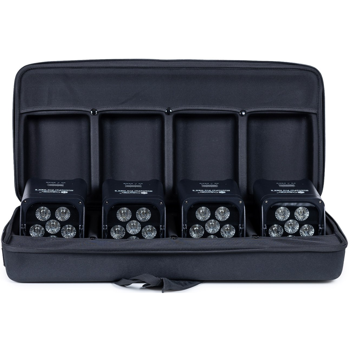 ColorKey MobilePar Pro Hex 6 4-Pack | Wireless Battery Uplights with Case | RGBAW-UV 6x12W LEDs