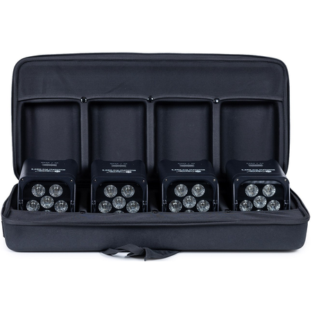 ColorKey MobilePar Pro Hex 6 4-Pack | Wireless Battery Uplights with Case | RGBAW-UV 6x12W LEDs