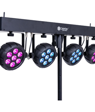 ColorKey PartyBar Mobile 500 EL | Wireless Battery Powered DJ Light Bar | All-in-One Wash System with Stand