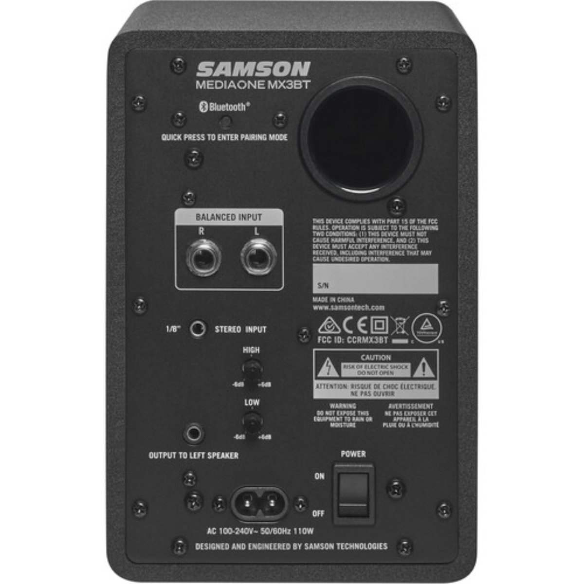 Samson SAMX3BT | 3in Bluetooth Studio Monitors | 80W Powered Speaker Pair