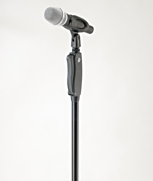 K&M 26250 | One-Hand Adjustable Mic Stand with Silent Clutch & Anti-Vibration Base