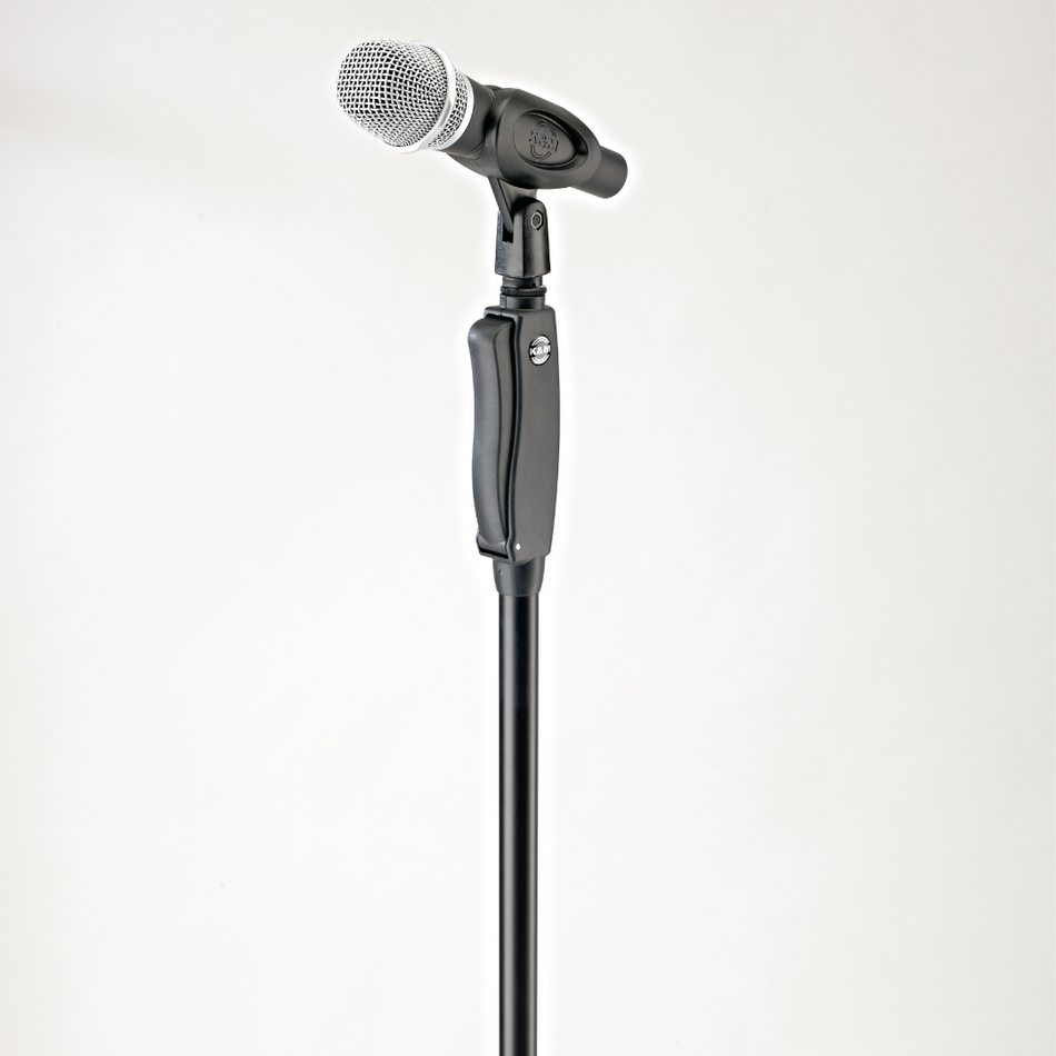 K&M 26250 | One-Hand Adjustable Mic Stand with Silent Clutch & Anti-Vibration Base