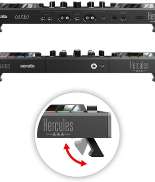 Hercules DJControl Inpulse 500 | 2-Deck Controller with Audio Interface | RGB Pads & Hardware Input Mixer