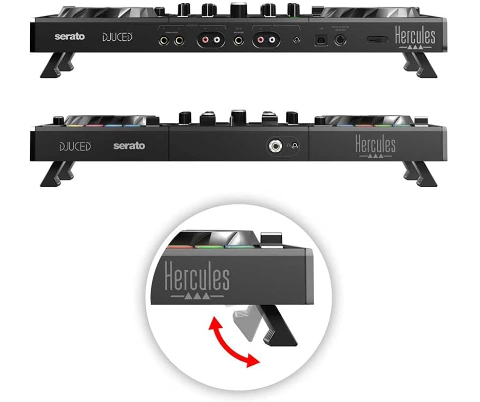 Hercules DJControl Inpulse 500 | 2-Deck Controller with Audio Interface | RGB Pads & Hardware Input Mixer
