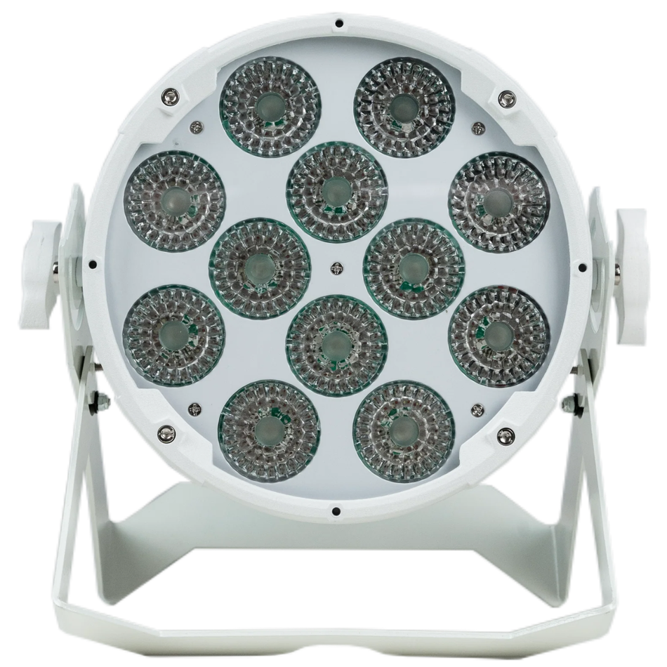Event Lighting PAR12H-WH | 12x12W RGBWA+UV LED Par | White Pro Fixture with True1