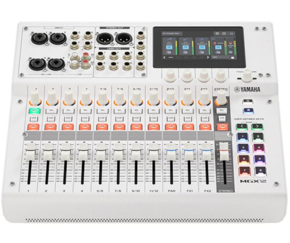 Yamaha MGX12 W | 18-Channel Digital Mixer with USB & SD Recording | White Finish with Bluetooth and Touchscreen FX
