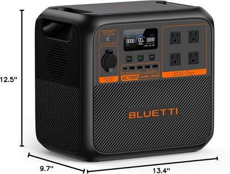 Bluetti AC180P | 1,800W 1,440Wh Portable Power Station | 2,700W Power Lifting & 45 Min Fast Charge