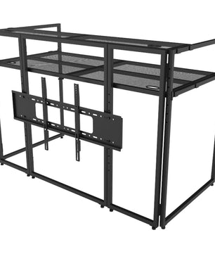 Odyssey DJBOOTHM65OP | DJ Booth with 65in TV Mount | Adjustable Tier & Cable Ports