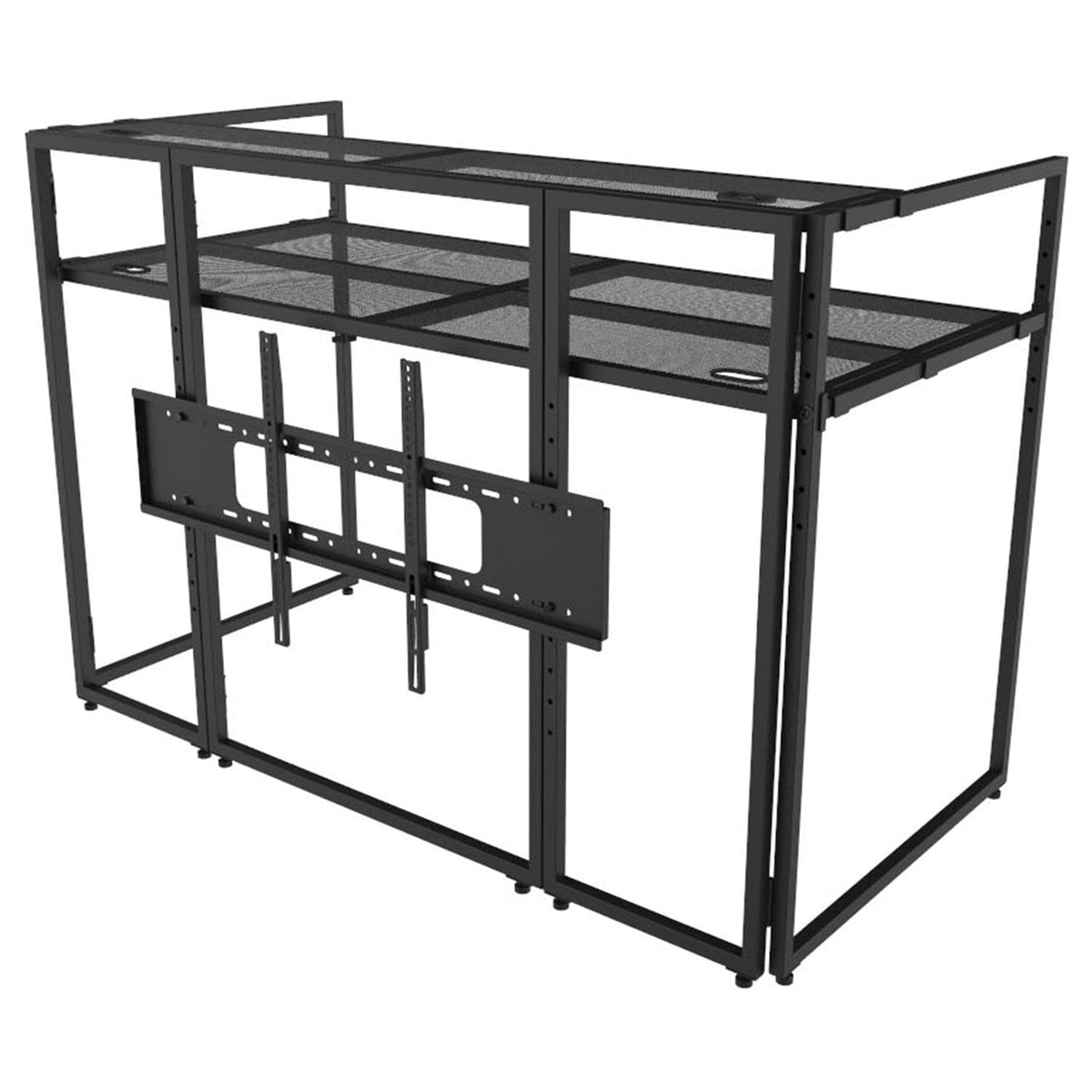 Odyssey DJBOOTHM65OP | DJ Booth with 65in TV Mount | Adjustable Tier & Cable Ports