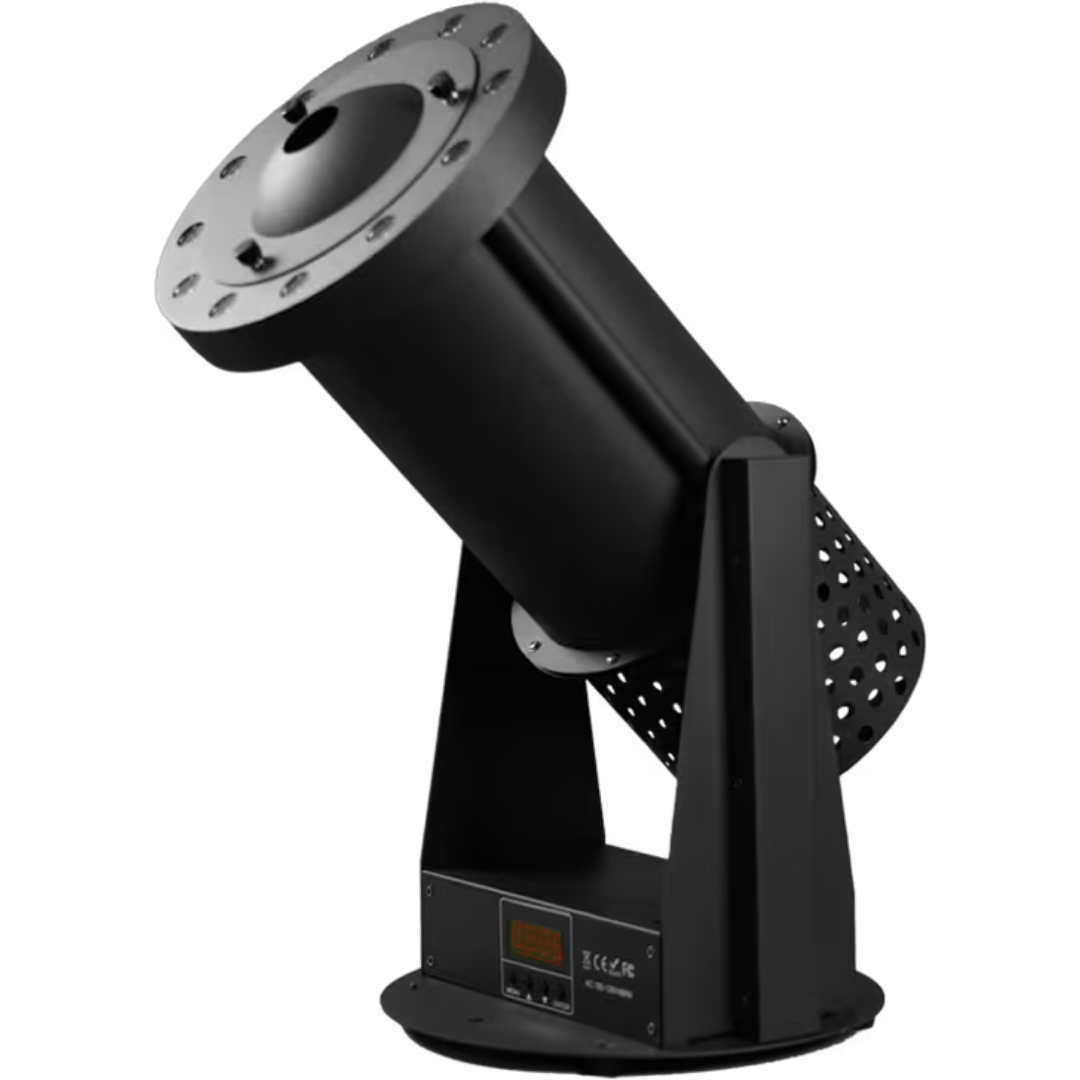 Rasha Confetti Cannon | 16ft Electric Burst with RGB LEDs | 360° Nozzle & DMX Control