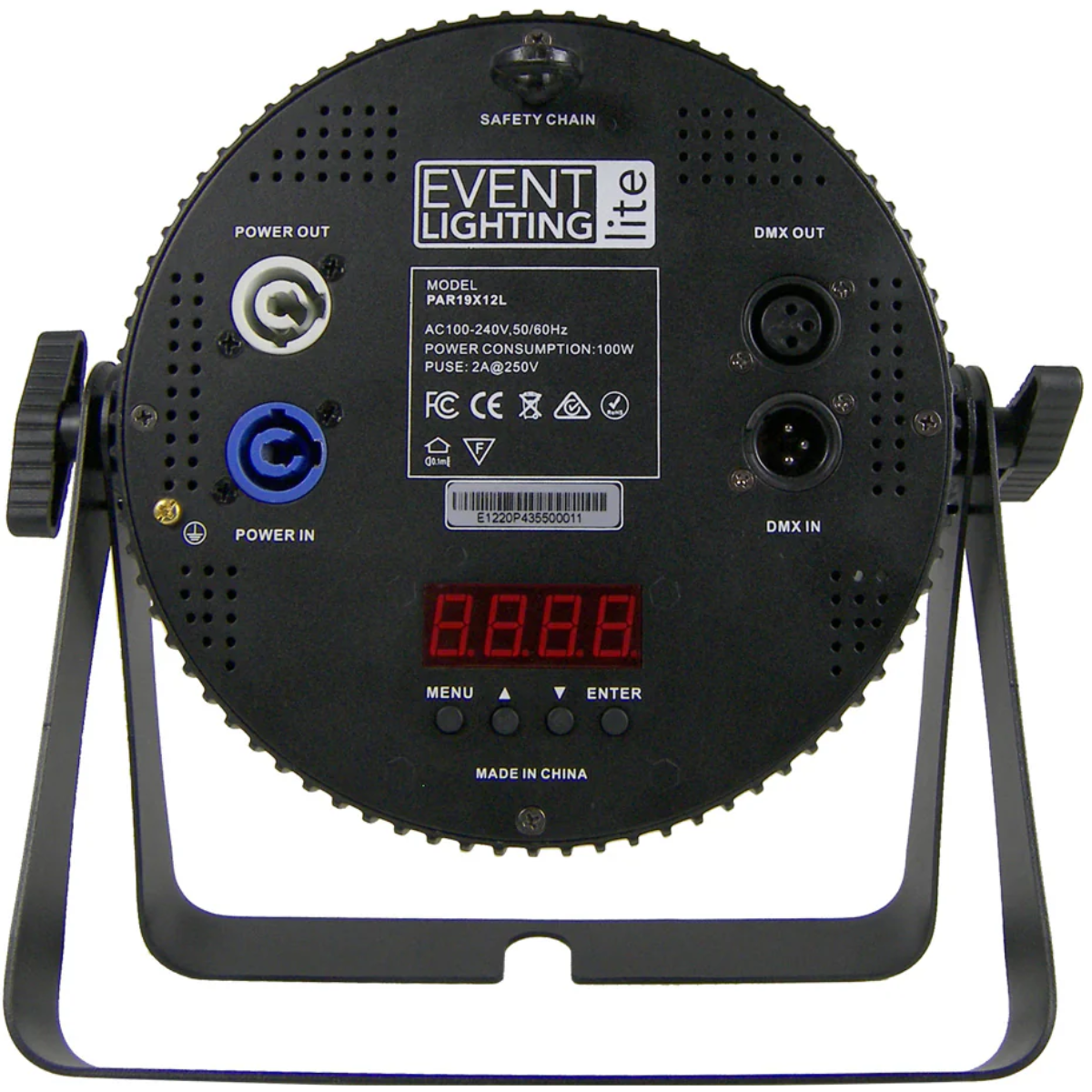 Event Lighting PAR19X12L | 19x12W RGBWAU LED Par | High Output Wash with powerCON
