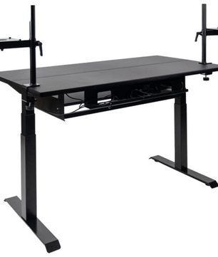 Wavebone Starship Black | Height Adjustable Studio Desk | Standing Workstation with Keyboard Tray
