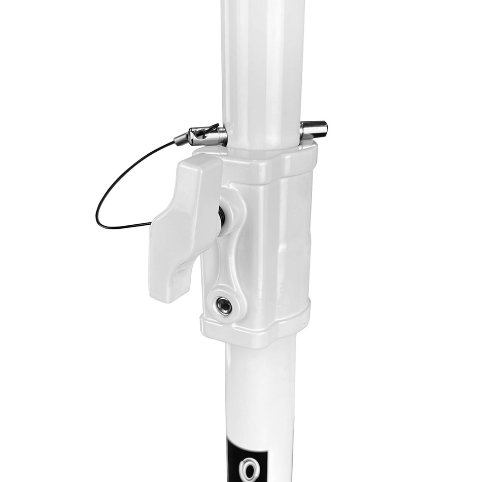 Odyssey LSBP96WHT | Pair of White Speaker Stands | 95in Adjustable Height with Base Plates