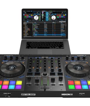 Reloop Mixon 8 Pro | 4-Deck Hybrid DJ Controller | Dual USB, Jog Displays & Standalone Mixer