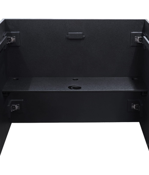 Odyssey PDJBOOTH483824BLACK | Folding DJ Booth Facade | 48in Portable Workstation with Shelves