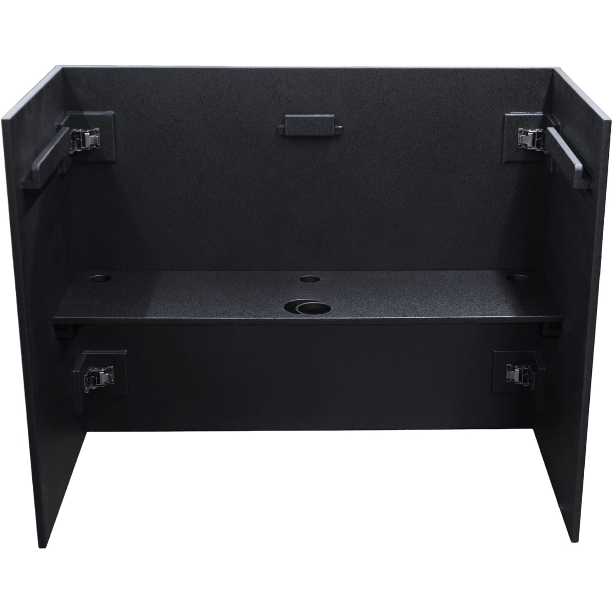 Odyssey PDJBOOTH483824BLACK | Folding DJ Booth Facade | 48in Portable Workstation with Shelves