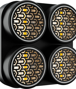 Blizzard Lighting Lux Quadra X4 | 4x50W WW Blinder with RGB Ring | Aura FX + DMX & TRUE1