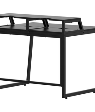 Wavebone Star Rover Studio Desk Black | Two-Tier Studio Workstation | 6U Rack Space for 49 to 61 Key Keyboards