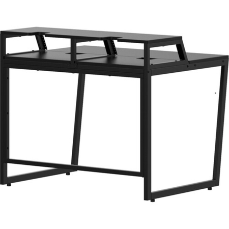 Wavebone Star Rover Studio Desk Black | Two-Tier Studio Workstation | 6U Rack Space for 49 to 61 Key Keyboards