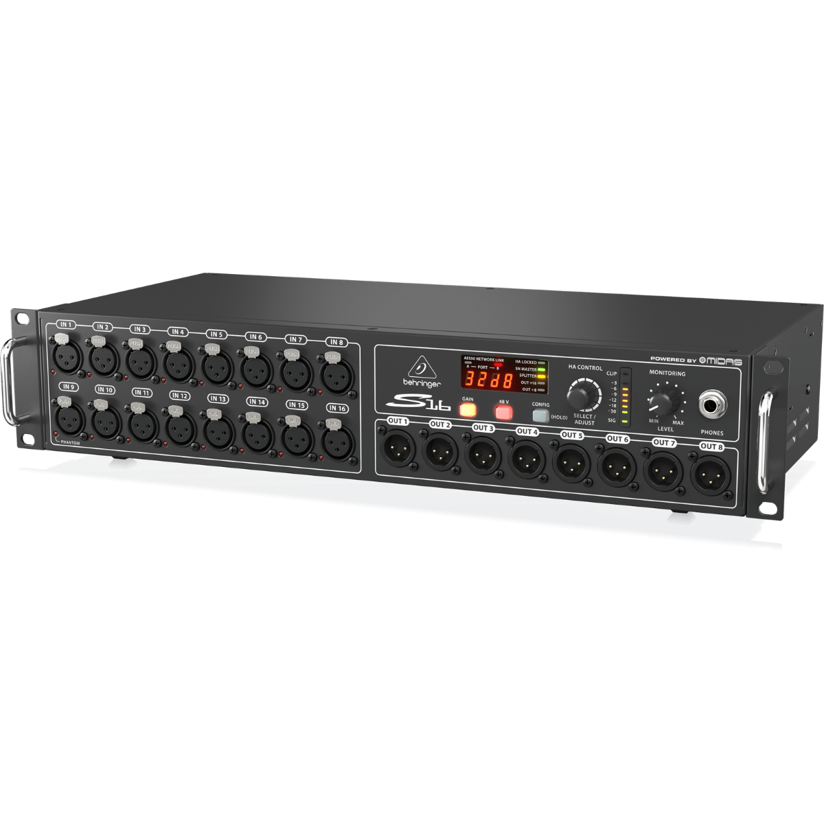 Behringer S16 | 16 Remote Midas Preamps | 8 XLR Outputs with AES50 Networking