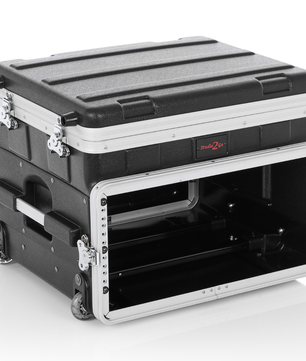 Gator GRC-STUDIO4GO-W | 4U Rack Case with Laptop Compartment | ATA Molded Case with Wheels
