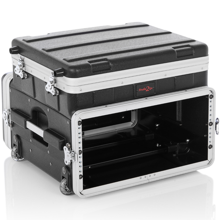 Gator GRC-STUDIO4GO-W | 4U Rack Case with Laptop Compartment | ATA Molded Case with Wheels