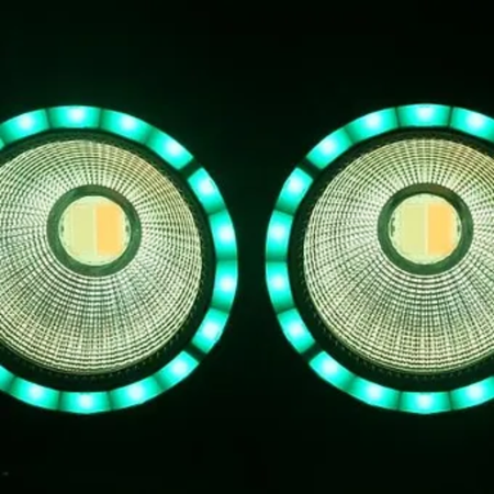 Crisp SOLSTICE DUO 616C | 200W Dual White LED Blinder with RGB Halo Rings & Strobe Effects