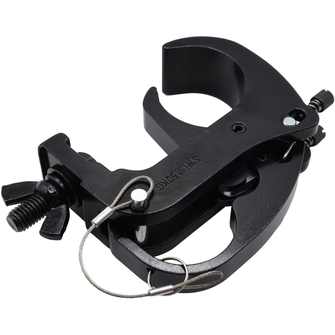 Odyssey LAC28QLB | 2" Aluminum Clamp with M10 Bolt, 330lb Load Capacity (Black)