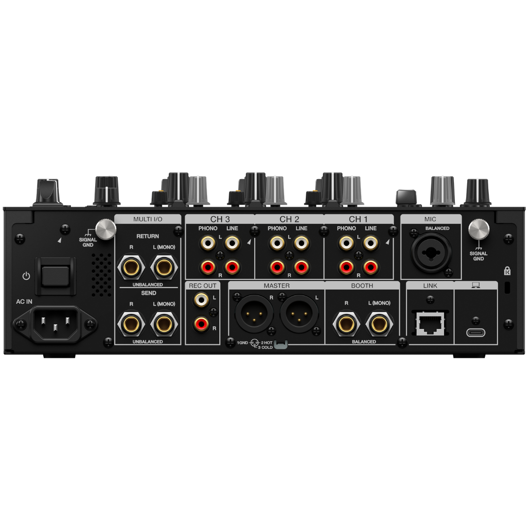 AlphaTheta DJM-V5 | 3-Channel Mixer with 4-Band EQ & Send FX | 96kHz DSP in Compact Form