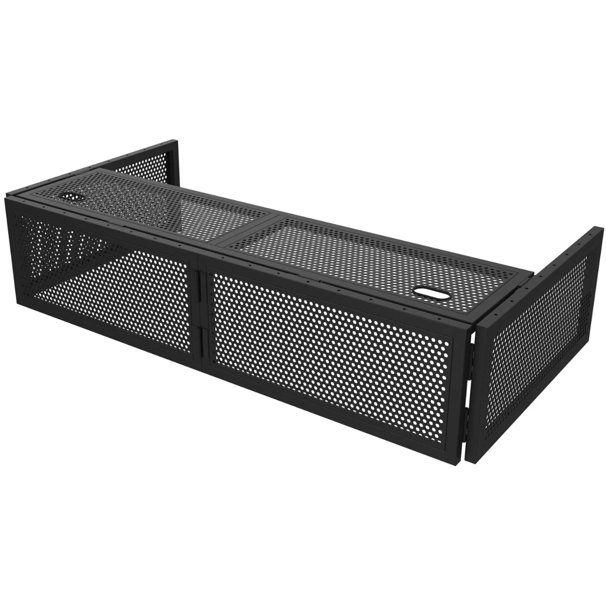 Odyssey DJBOOTH50 | 50in Wide, Removable Mesh Barrier, Black & White Scrims | Portable Aluminum DJ Booth with Carry Bag