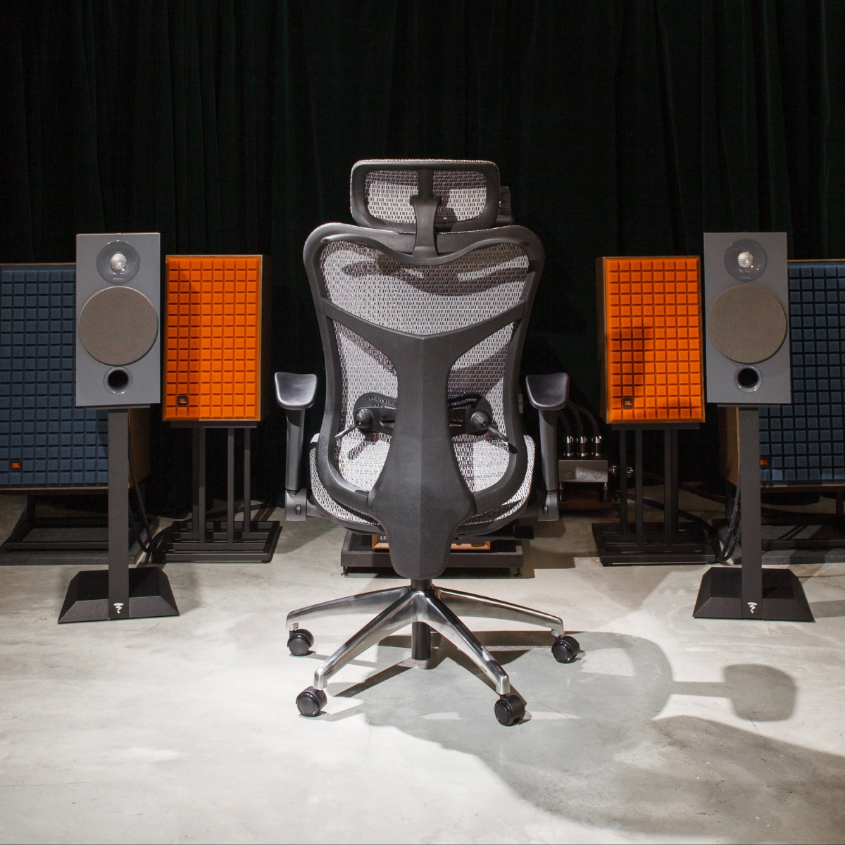 Wavebone Viking Studio Chair Black | Ergonomic Mesh Chair with Lumbar Support | Adjustable Arms & Reclining Back