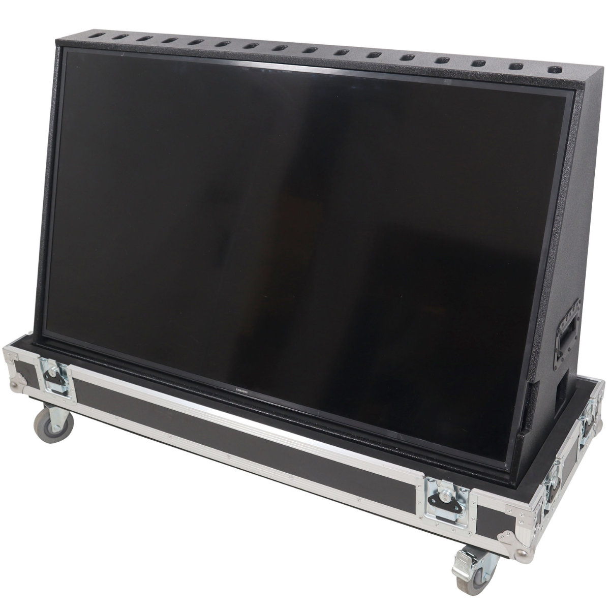 ProX XS-TV55FMW | 55 Inch LED TV Flight Case | Floor Monitor Road Case with 4 Inch Wheels