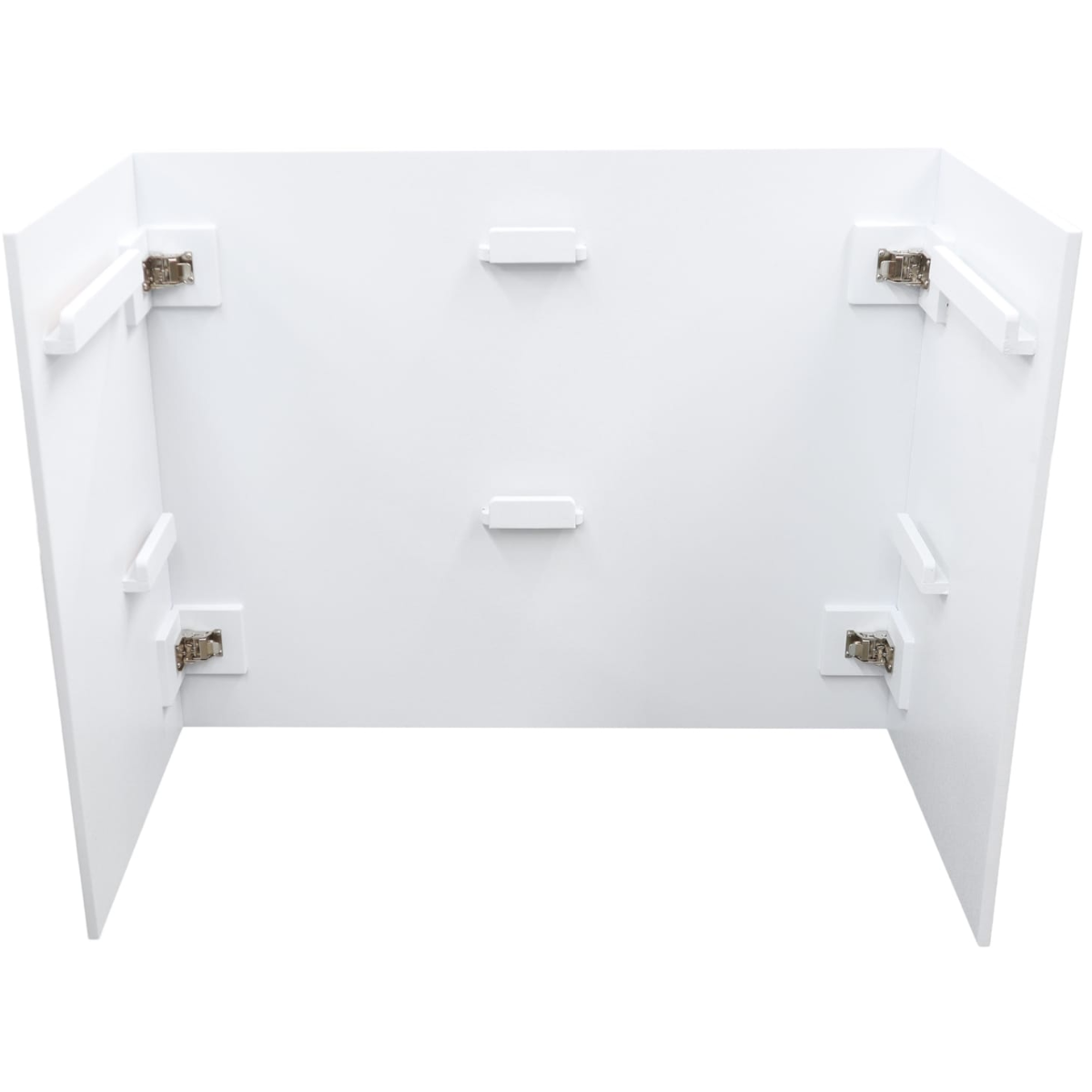 Odyssey PDJBOOTH483824WHITE | Folding DJ Booth Facade | 48in Portable Workstation with Shelves