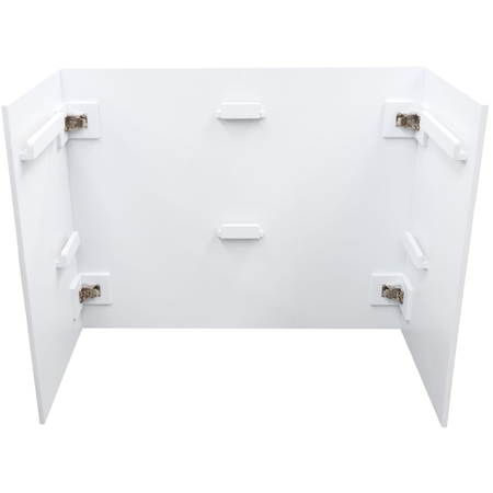 Odyssey PDJBOOTH483824WHITE | Folding DJ Booth Facade | 48in Portable Workstation with Shelves