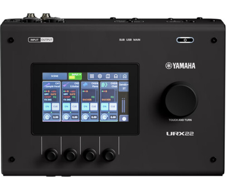Yamaha URX22 B | 32-Bit USB-C Audio Interface with DSP | Touchscreen Control for Streaming & Production