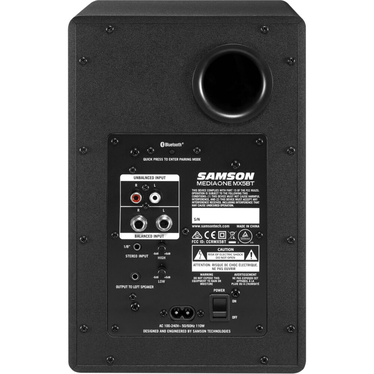 Samson SAMX5BT | 5.25in Bluetooth Studio Monitors | 80W Powered Speaker Pair