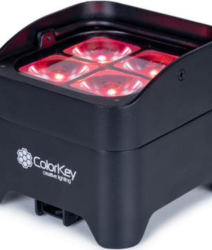 ColorKey MobilePar Mini Hex 4 MKII | Wireless Battery LED Uplight | RGBAW+UV with 15hr Runtime
