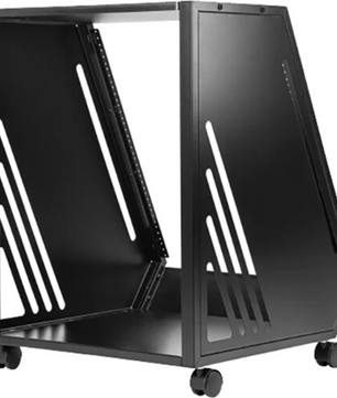Wavebone Fin 13U Rackmount Case Black | 13U Angled Rack | Studio Equipment Case