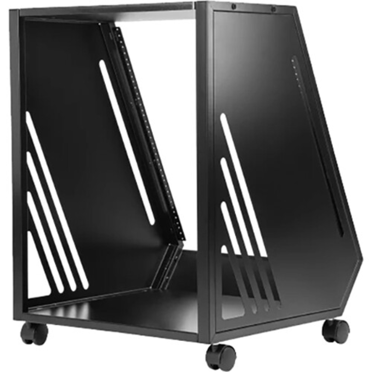 Wavebone Fin 13U Rackmount Case Black | 13U Angled Rack | Studio Equipment Case