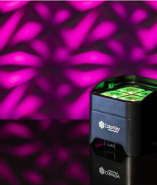 ColorKey MobilePar Mini Hex 4 MKII 4-Pack | Wireless Battery-Powered Uplights | RGBAW+UV Wash Lights with Carrying Case