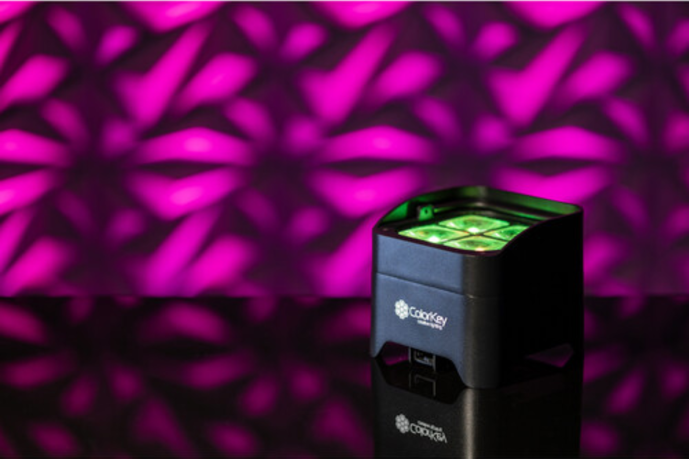 ColorKey MobilePar Mini Hex 4 MKII 4-Pack | Wireless Battery-Powered Uplights | RGBAW+UV Wash Lights with Carrying Case